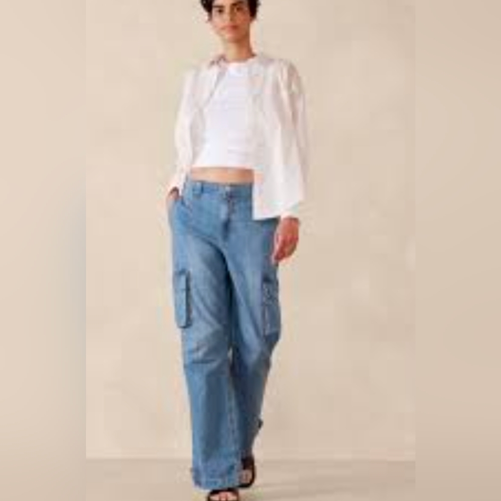 Banana Republic Factory Barrel Cargo High Rise Jean Sz 29